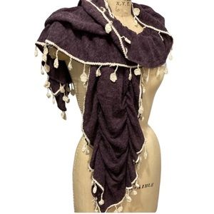 Eggplant Boutique Tickled Pink Fringed Scarf